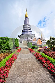 King & Queen stupa at the peak of Doi Inthanon