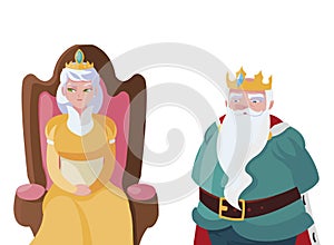 king and queen on throne characters