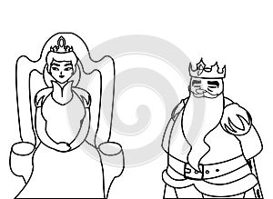 king and queen on throne characters