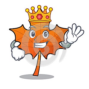King red maple leaf mascot cartoon