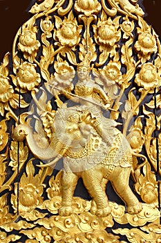King riding elephant handcraft wall