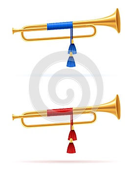 King royal golden horn trumpet vector illustration