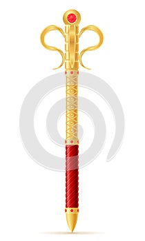 king royal golden scepter symbol of state power vector illustration