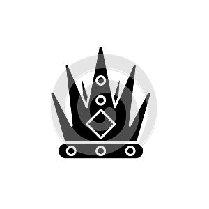 King`s crown black icon, vector sign on isolated background. King`s crown concept symbol, illustration