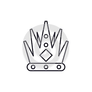 King`s crown line icon concept. King`s crown vector linear illustration, symbol, sign