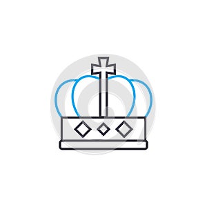 King`s crown linear icon concept. King`s crown line vector sign, symbol, illustration.