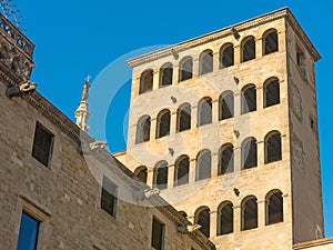 King`s Martin Watchtower in King Square. Gothic Quarter in Barce