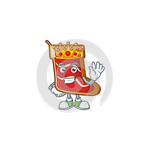 King of santa shoes cookies on cartoon mascot style design