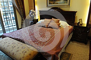 The king size bed in bedroom