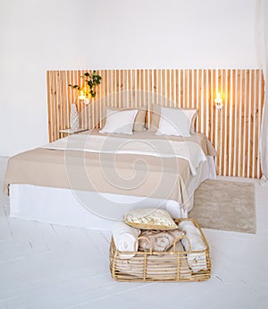 King-size bed. High quality photo