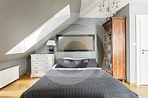 King-size bed in modern bedroom