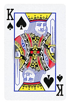 King of Spades playing card - isolated on white