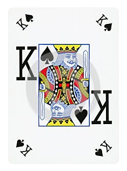 King of Spades playing card - isolated on white