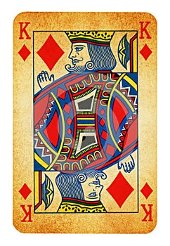 King of Spades Vintage playing card - isolated on white