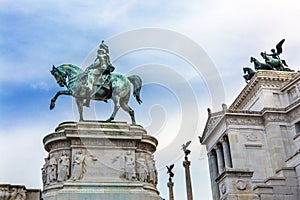 King Statue Tomb of Unknown Victor Emanuele Monument Rome Italy