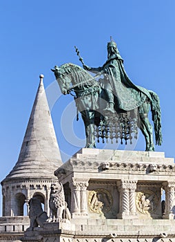 King Stephen horse statue in Budapest