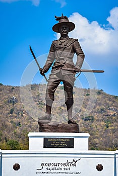 King Taksin the great statue at Great Kings monument at Rajabhakdi Park,Prachuap Khiri Khan photo