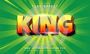 King text effect with orange gradient