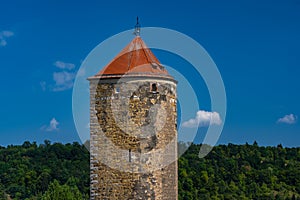 King tower KÃ¶nigsturm Fortification of the old city wall, SchwÃ¤bisch GmÃ¼nd, Baden WÃ¼rttemberg, Germany