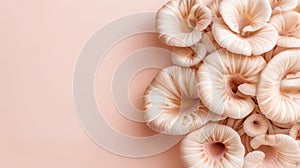 King trumpet mushroom pleurotus eryngii on soft colored background, ideal for culinary visuals