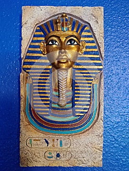 King Tut on a blue background