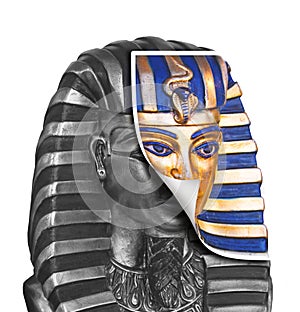 king tut tutankhamun unveiling mask contrast face life death reveal gold treasure egypt