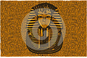 A illustration king tutankhamen egyptian death mask photo