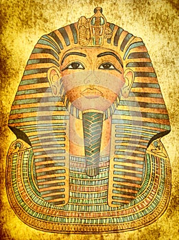 King Tutankhamen papyrus mask