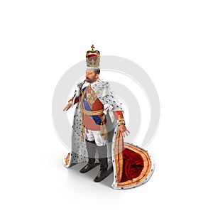 King on White 3D Illustration