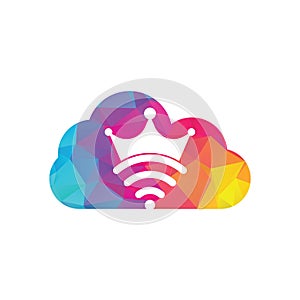 King Wifi cloud shape concept Logo template Vector.