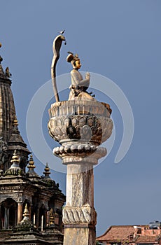 King Yoganarendra Malla bronze statue. Patan, Nepal photo