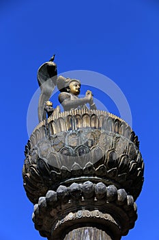 The King Yoganarendra Malla's Column in Patan Durbar Square photo