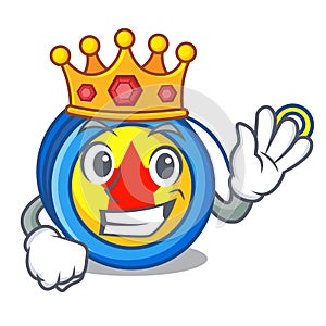 King yoyo mascot cartoon style