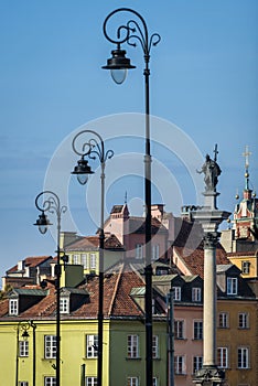 King Zygmunt III Waza statue at Old Town in Warsaw