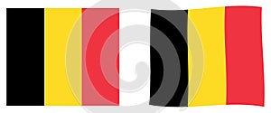 Kingdom of Belgium flag. Simple and slightly waving version.