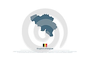 Kingdom of Belgium isolated map and official flag icon