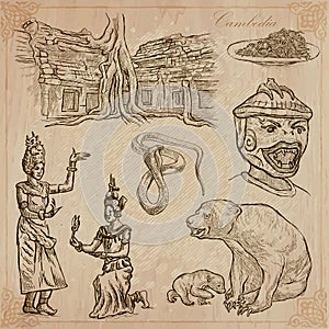 Kingdom of Cambodia - Hand drawn vector pack