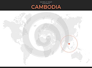 Kingdom of Cambodia Location Map photo