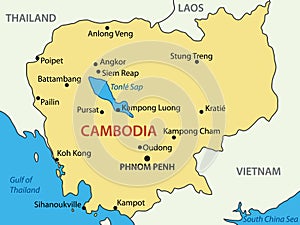 Kingdom of Cambodia - map - vector