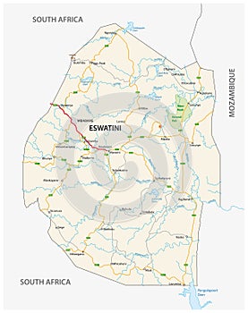 Kingdom of Eswatini formerly Swaziland road map photo