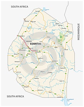 Kingdom of Eswatini formerly Swaziland road map