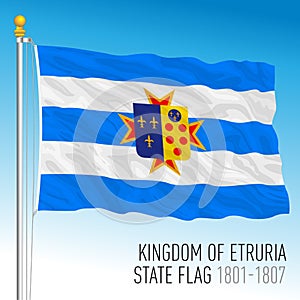Kingdom of Etruria historical state flag, Tuscany, Italy, ancient preunitary country photo