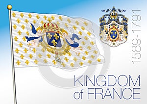 Kingdom of France, historical flag, 1589 - 1791