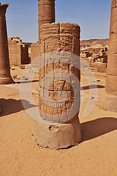 Kingdom Kush - the ruins of the temple in Sahara desert of the Sudan