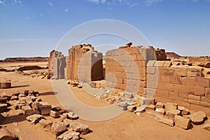 Kingdom Kush - the ruins of the temple in Sahara desert of the Sudan