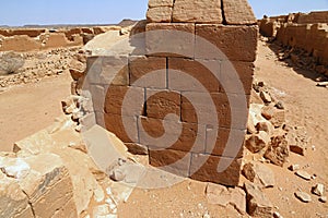 Kingdom Kush - the ruins of the temple in Sahara desert of the Sudan