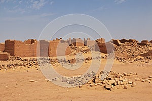 Kingdom Kush - the ruins of the temple in Sahara desert of the Sudan