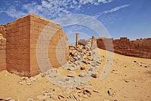 Kingdom Kush - the ruins of the temple in Sahara desert of the Sudan