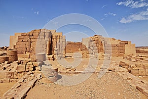 Kingdom Kush - the ruins of the temple in Sahara desert of the Sudan