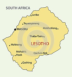 Kingdom of Lesotho - vector map